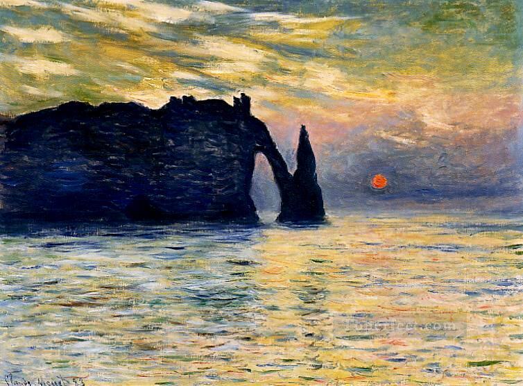 Etretat Sunset Claude Monet Oil Paintings